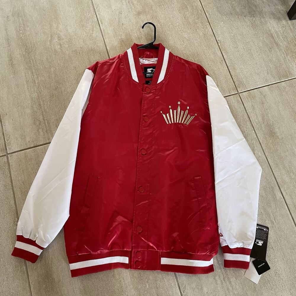 New Starter Black Label x Budweiser 50th Anniversary Satin Jacket Red Size XXL